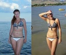Před a po hubnutí na melounové dietě